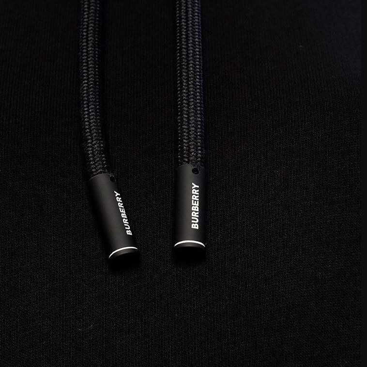 Sizing (W) Burberry 黑色有機棉格紋寬鬆連帽上衣 80358591