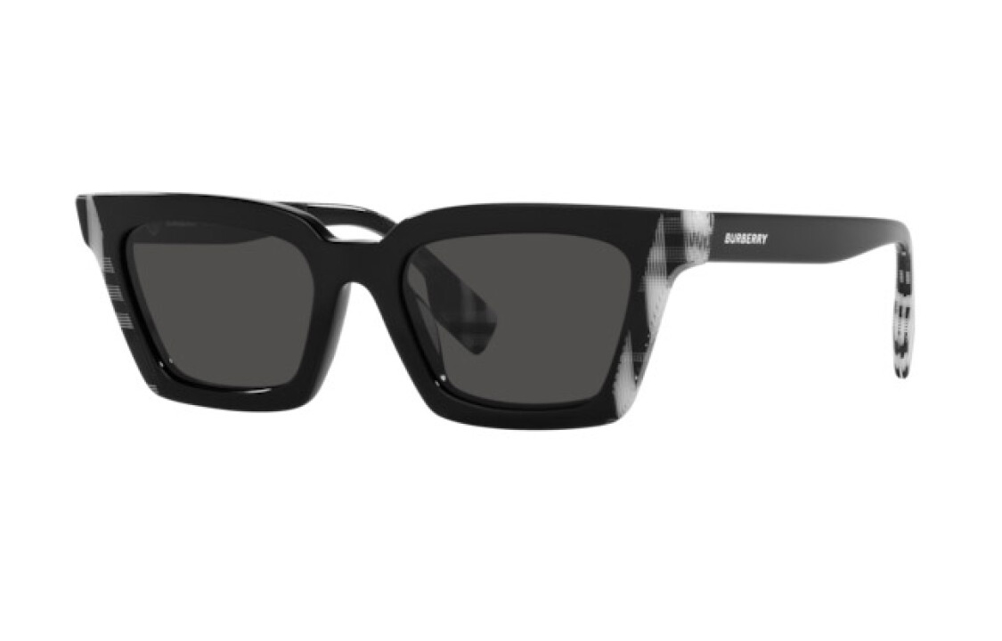 (Women) Burberry Black Oversized Irregular Sunglasses for Women with Check Logo. BE4392U405187 圖 2