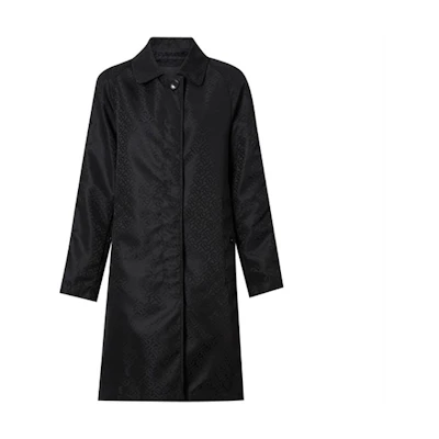 (Women) Burberry Black Patterned Jacquard Zip-Up Long Coat 80175441