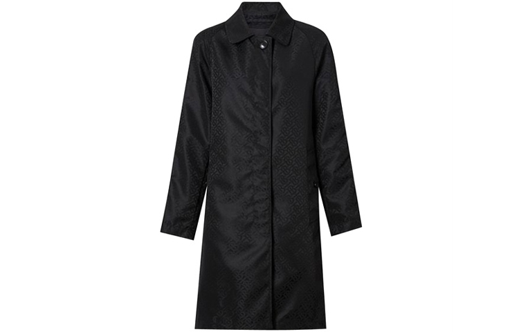(Women) Burberry Black Patterned Jacquard Zip-Up Long Coat 80175441 圖 2