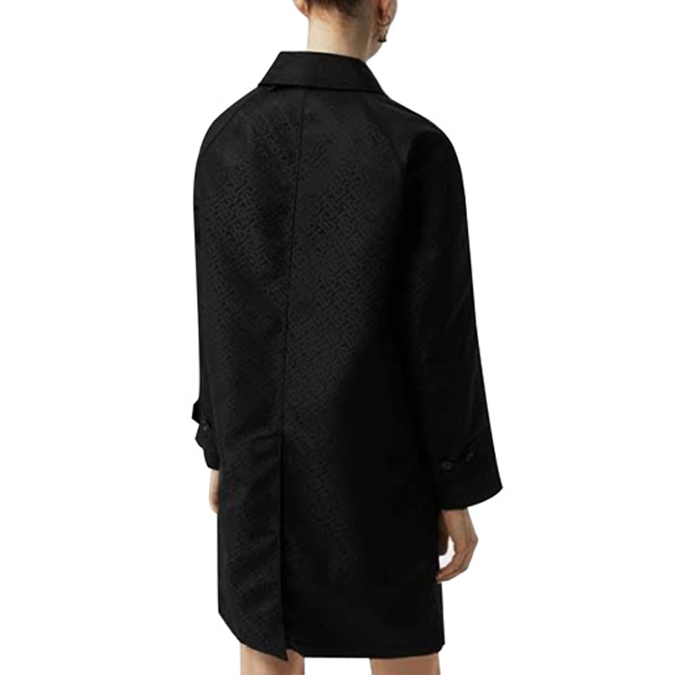 (Women) Burberry Black Patterned Jacquard Zip-Up Long Coat 80175441 圖 4