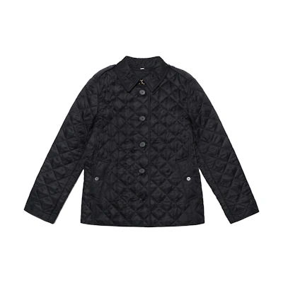 (Women) Burberry Black Quilted Collar Long Sleeve Cotton Jacket. 40624961