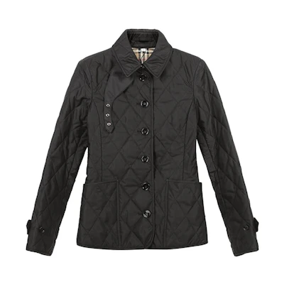 (Women) Burberry Black Quilted Jacket with Single Button Closure 80233201