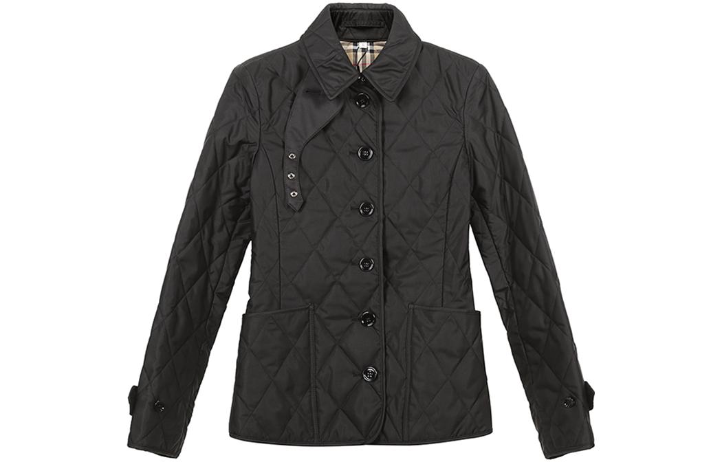 Order (Women) Burberry Black Quilted Jacket with Single Button Closure 80233201