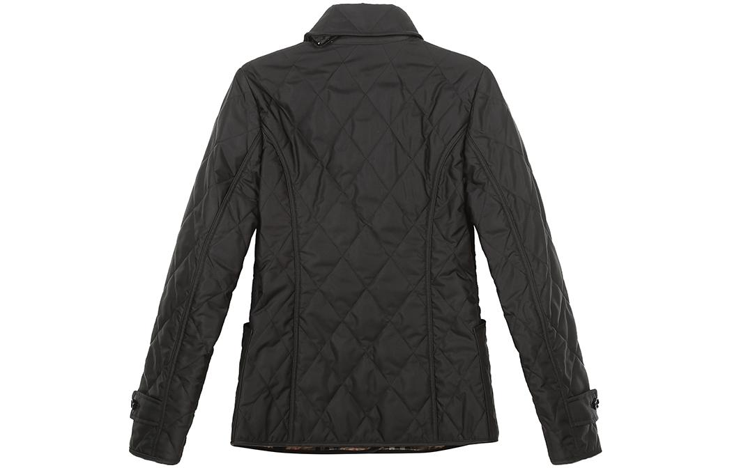 Lookbook (Women) Burberry Black Quilted Jacket with Single Button Closure 80233201