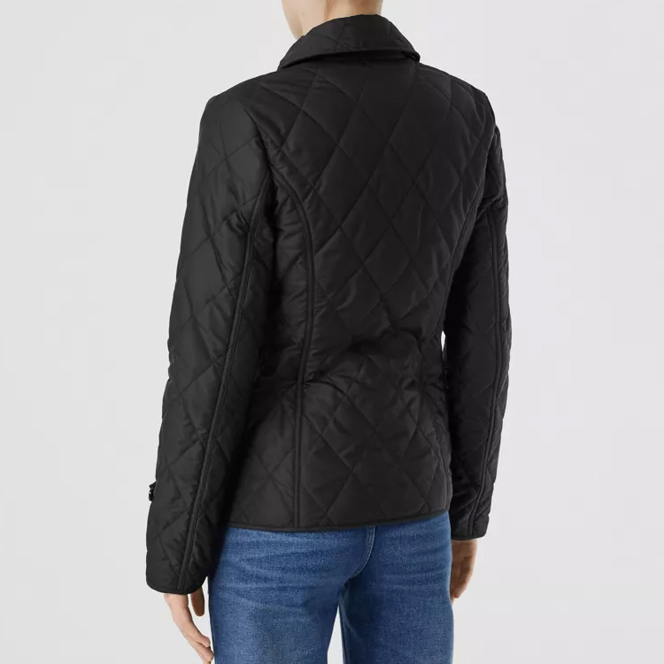Purchase (Women) Burberry Black Quilted Jacket with Single Button Closure 80233201