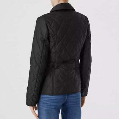 (Women) Burberry Black Quilted Jacket with Single Button Closure 80233201 Purchase (Women) Burberry Black Quilted Jacket with Single Button Closure 80233201
