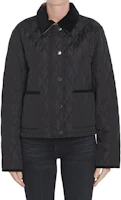 (Women) Burberry Black Quilted Long-Sleeve Jacket with Turn-Down Collar 81074651 (Women) Burberry Black Quilted Long-Sleeve Jacket with Turn-Down Collar 81074651