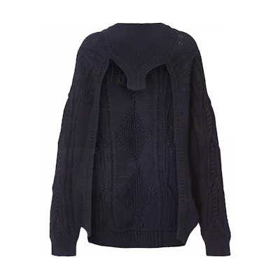 (Women) Burberry Black Recycled Cable-Knit Functional Sweater 45680171