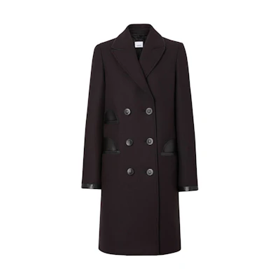 (Women) Burberry Black Sheepskin Casual Buttoned Coat 80188001