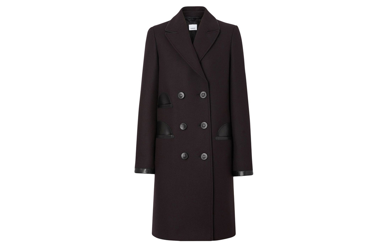 (Women) Burberry Black Sheepskin Casual Buttoned Coat 80188001 圖 2