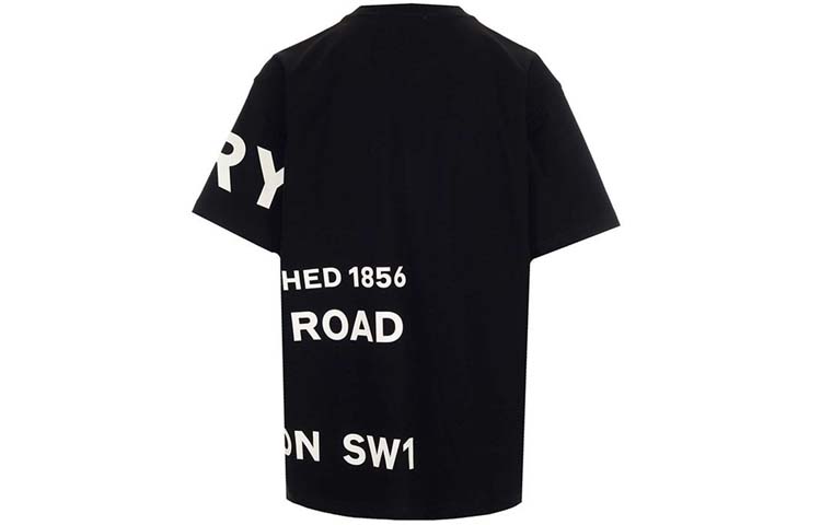 Lookbook (W) 버버리 블랙 반팔 크루넥 로고 프린트 티셔츠 80407641