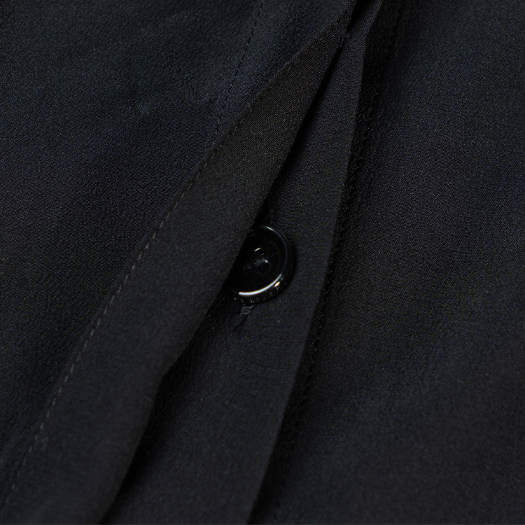 (Women) Burberry Black Silk Crêpe Long-Sleeve Shirt with Epaulette Details 80433431 圖 7