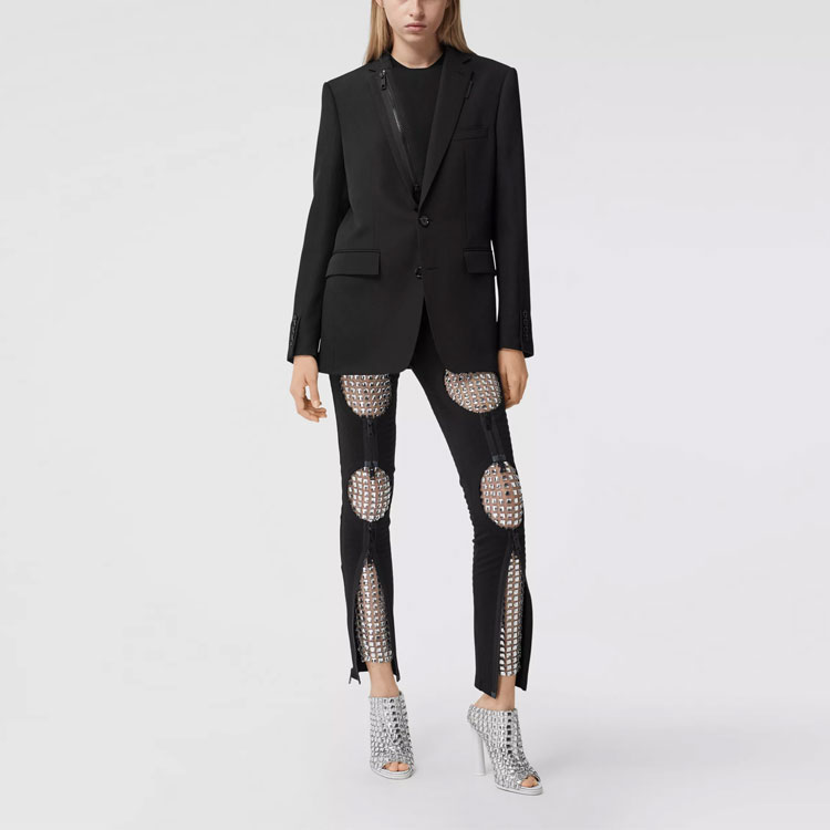 Shop (Women) Burberry Black Single-Breasted Long Sleeve Blazer 45677851