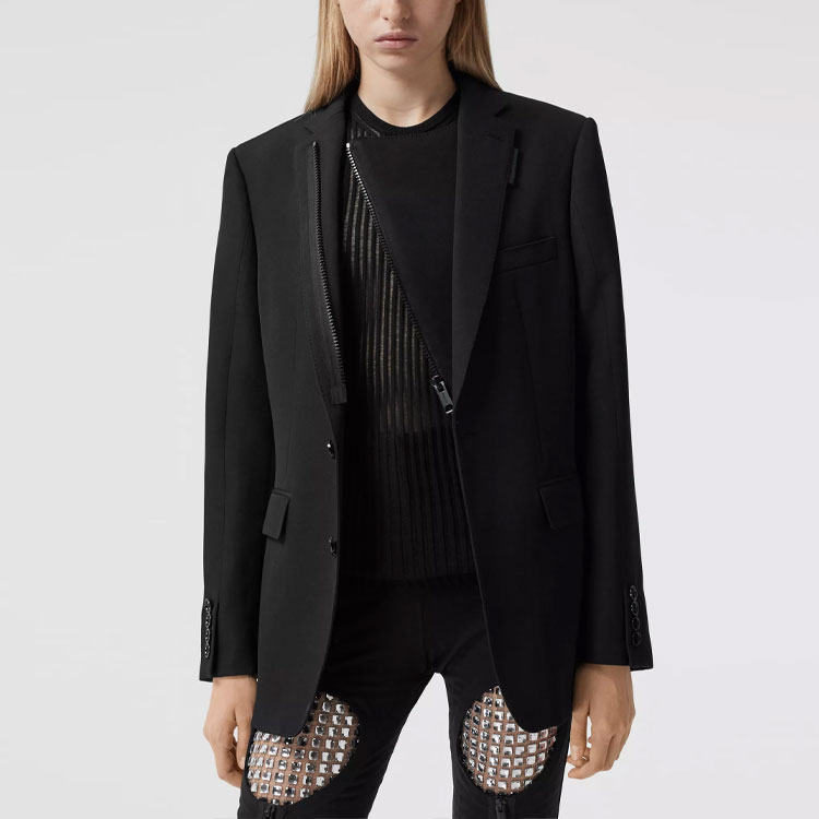 Purchase (Women) Burberry Black Single-Breasted Long Sleeve Blazer 45677851