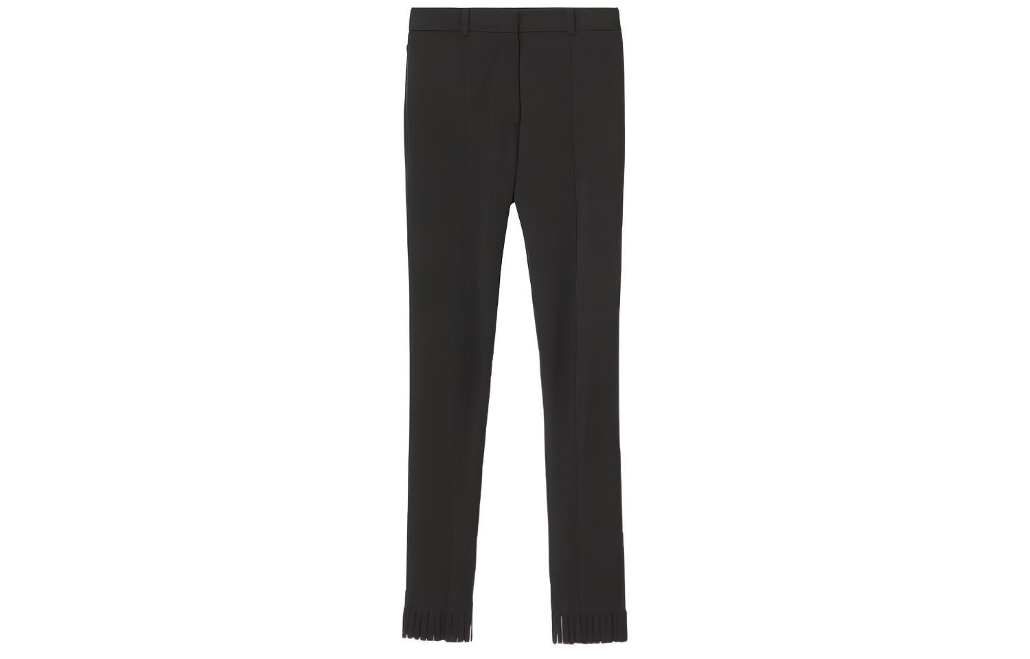 (Women) Burberry Black Slim Fit Fringe Design Casual Pants 80473511