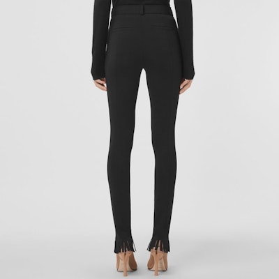 (Women) Burberry Black Slim Fit Fringe Design Casual Pants 80473511 Shop (Women) Burberry Black Slim Fit Fringe Design Casual Pants 80473511