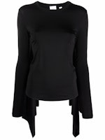 (Women) Burberry Black Slim Fit Knit Sweater with Bell Sleeves 80469031 (Women) Burberry Black Slim Fit Knit Sweater with Bell Sleeves 80469031