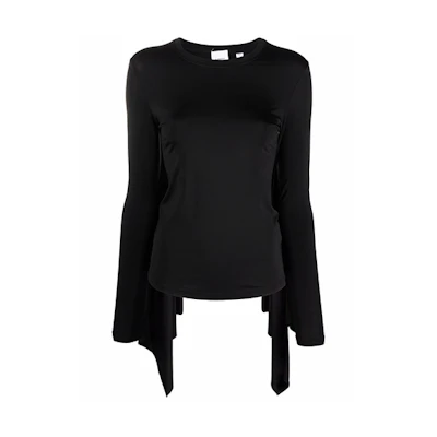 (Women) Burberry Black Slim Fit Knit Sweater with Bell Sleeves 80469031