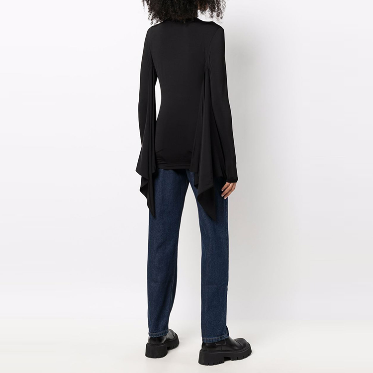 Shop (W) バーバリー ブラック スリムフィット ニットセーター ベルスリーブ付き 80469031