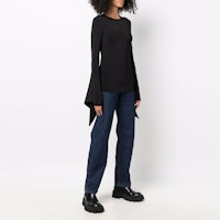 (W) バーバリー ブラック スリムフィット ニットセーター ベルスリーブ付き 80469031 Purchase (W) バーバリー ブラック スリムフィット ニットセーター ベルスリーブ付き 80469031