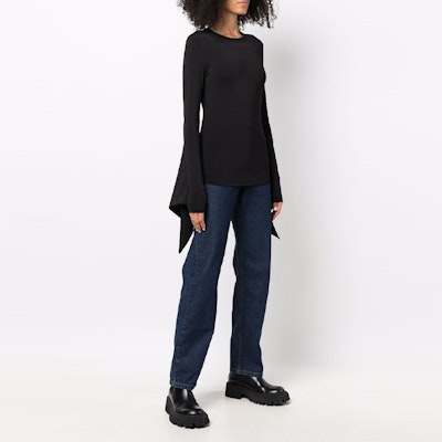 (W) バーバリー ブラック スリムフィット ニットセーター ベルスリーブ付き 80469031 Purchase (W) バーバリー ブラック スリムフィット ニットセーター ベルスリーブ付き 80469031