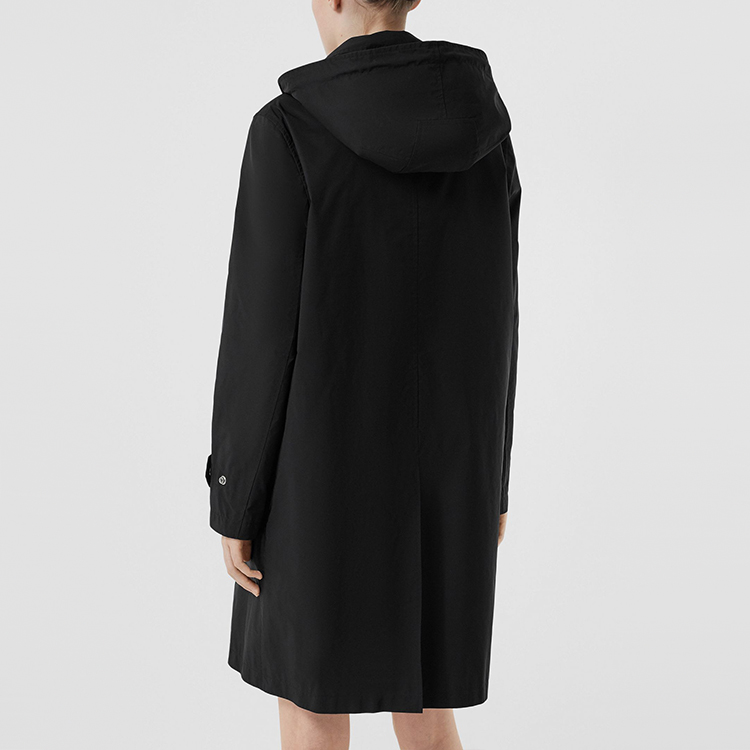 (Women) Burberry Black Solid Logo Print Hooded Jacket 80227311 圖 5