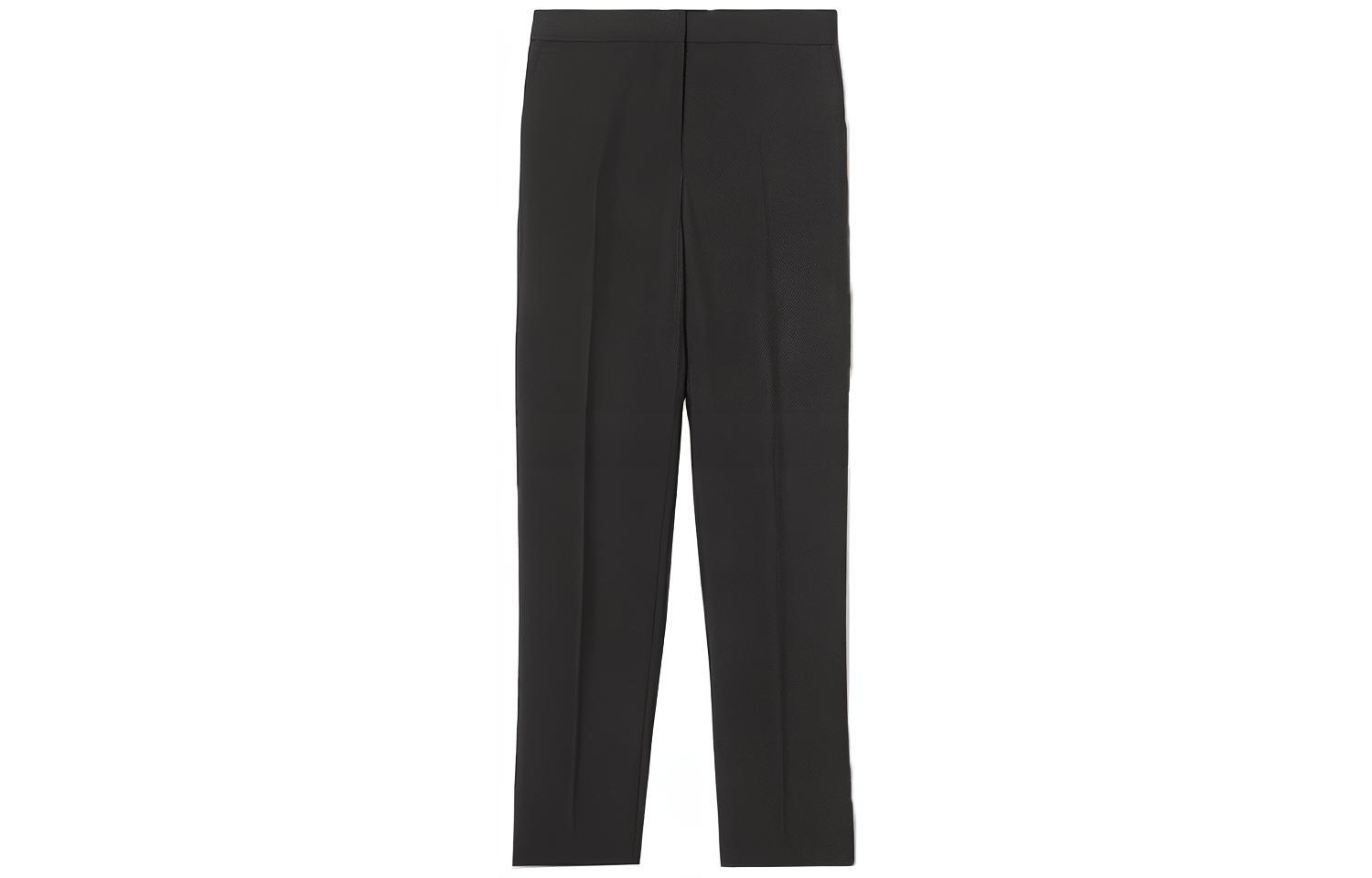 (Women) Burberry Black Solid Pleated Zipper Casual Trousers. 80417271