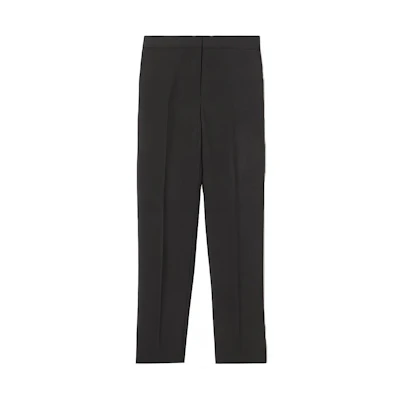 (Women) Burberry Black Solid Pleated Zipper Casual Trousers. 80417271