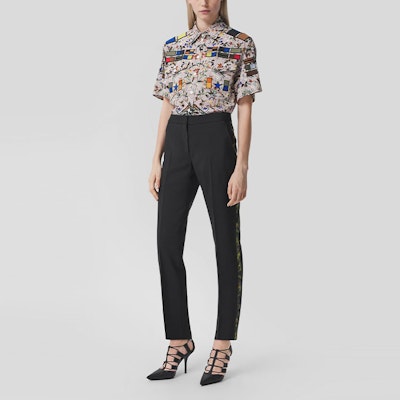 (Women) Burberry Black Solid Pleated Zipper Casual Trousers. 80417271 Lookbook (Women) Burberry Black Solid Pleated Zipper Casual Trousers. 80417271