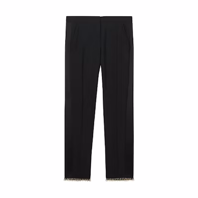 (Women) Burberry Black Straight-Leg Pants with Metallic Detailing. 80171481