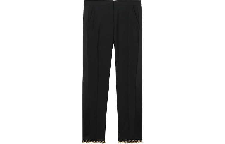 (Women) Burberry Black Straight-Leg Pants with Metallic Detailing. 80171481 圖 2
