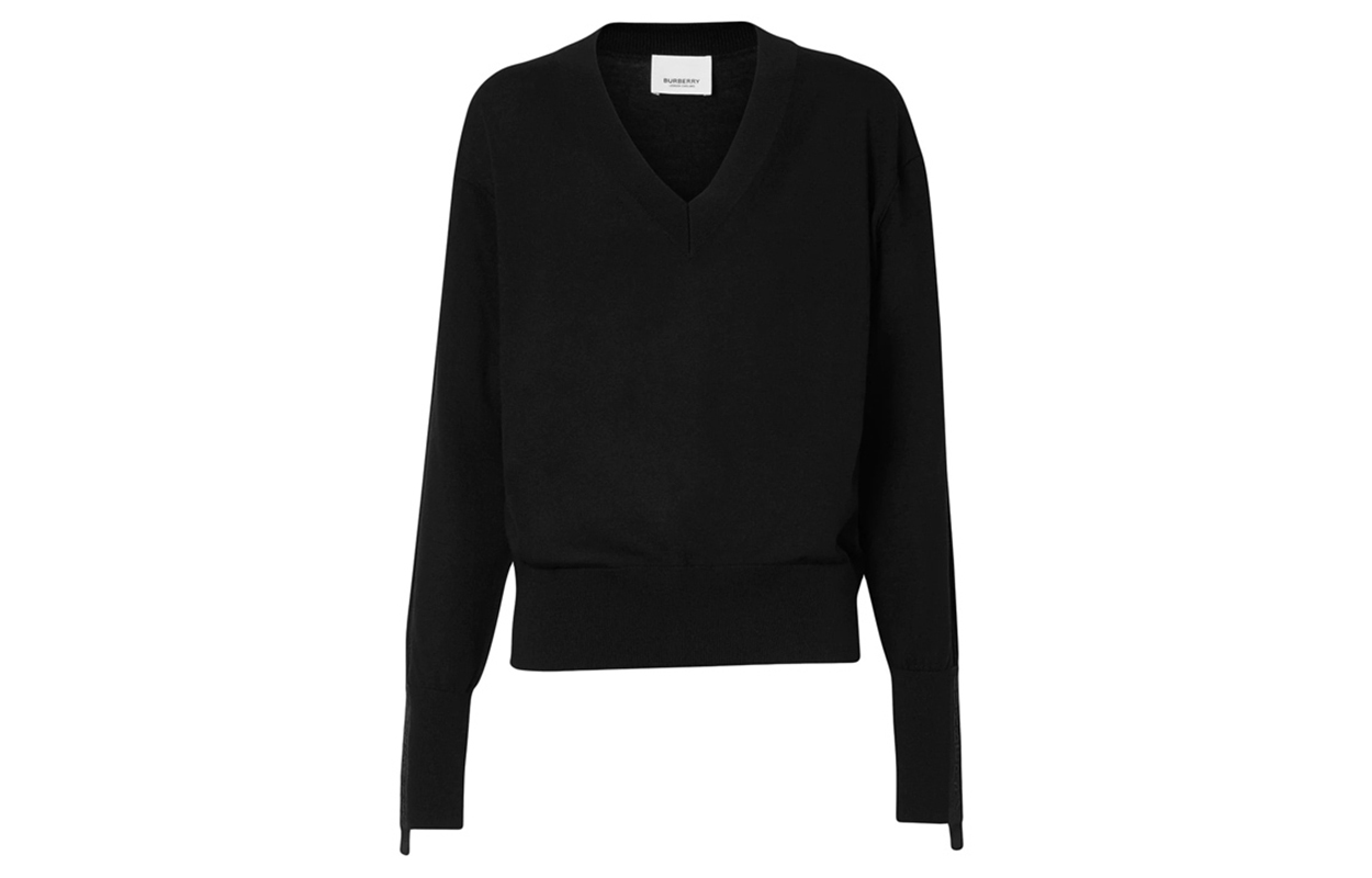 (Women) Burberry Black V-Neck Pullover Sweater 80211711