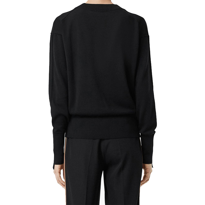 Shop (Women) Burberry Black V-Neck Pullover Sweater 80211711