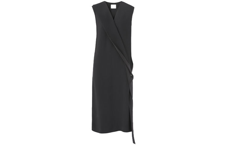 (Women) Burberry Black V-Neck Sleeveless Satin A-Line Dress. 80439551 圖 2