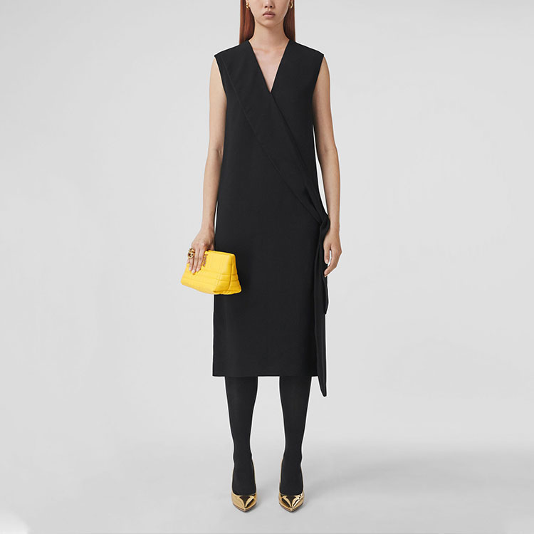 (Women) Burberry Black V-Neck Sleeveless Satin A-Line Dress. 80439551 圖 3
