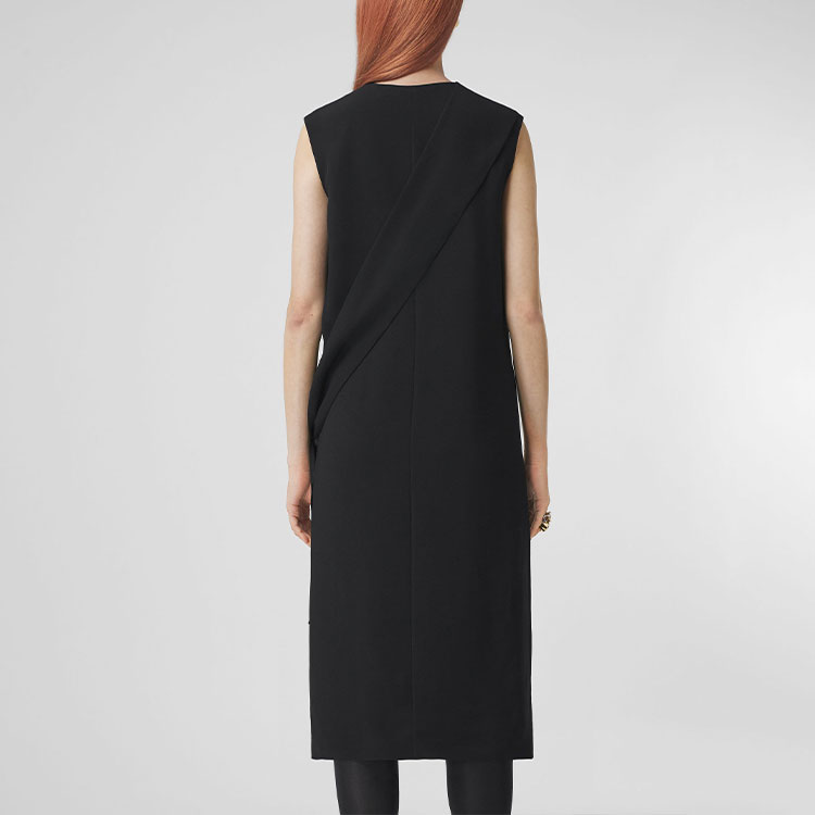 (Women) Burberry Black V-Neck Sleeveless Satin A-Line Dress. 80439551 圖 5