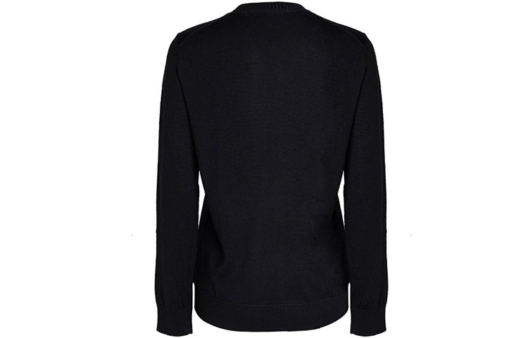 Lookbook (W) Burberry 黑色羊毛毛衣帶嵌花馬具設計 80244211