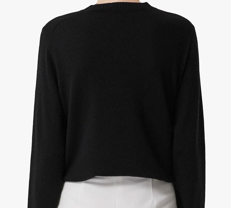 Purchase (W) Burberry 黑色羊毛毛衣帶嵌花馬具設計 80244211