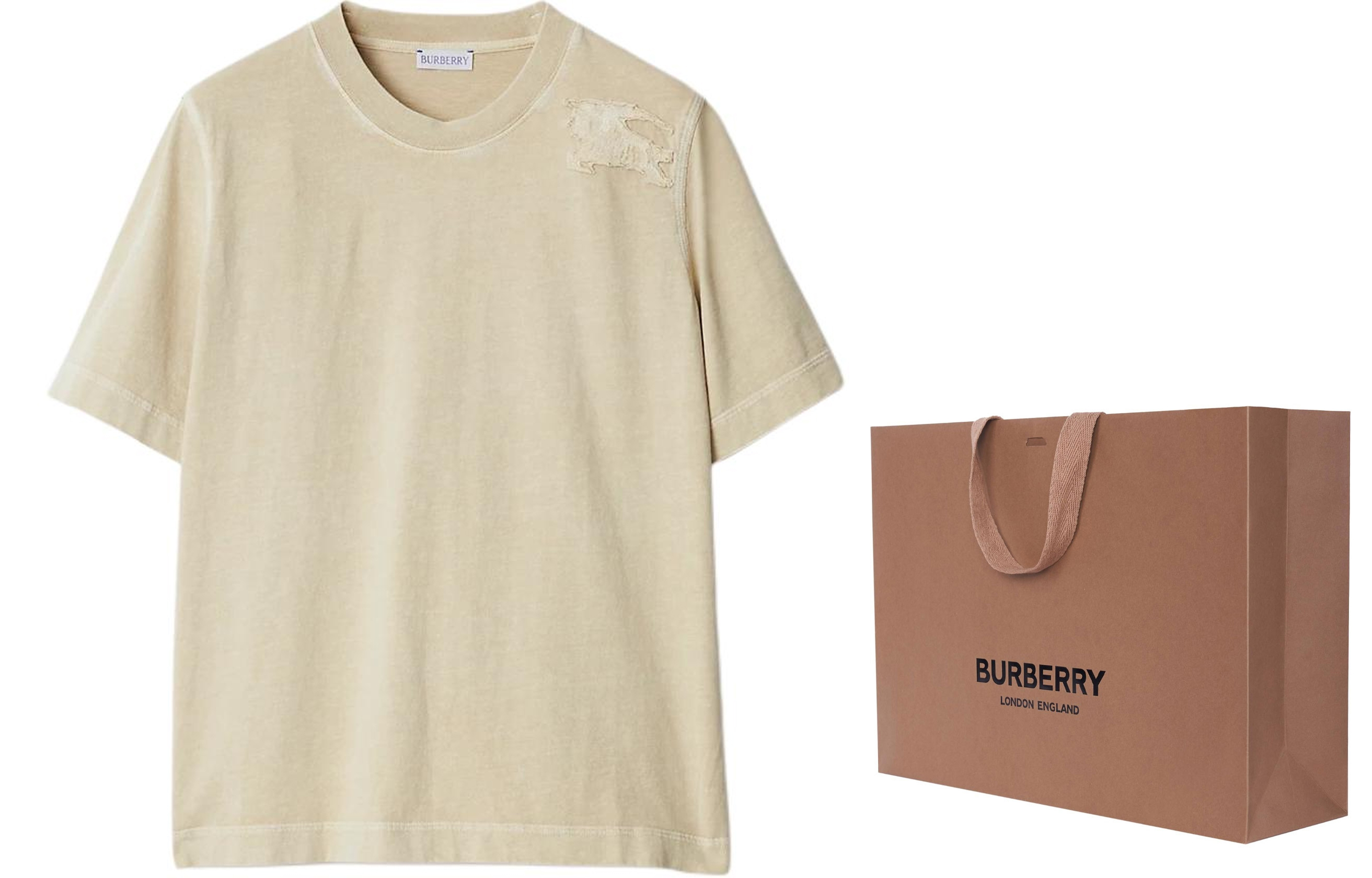 (Women) Burberry Bleach Effect Equestrian Logo Regular Fit T-Shirt Women Hunting Brown. 80906331 圖 4