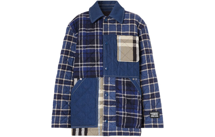 (Women) Burberry Blue Check Pattern Denim Jacket. 80392091 圖 2