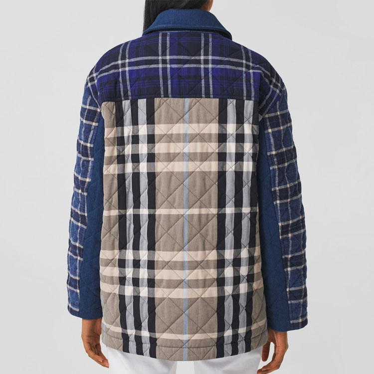 (Women) Burberry Blue Check Pattern Denim Jacket. 80392091 圖 4