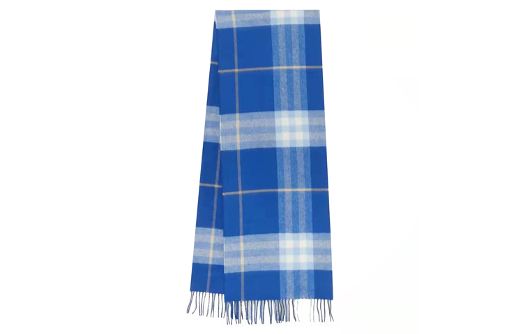 (Women) Burberry Blue Checkered Cashmere Scarf 80226821
