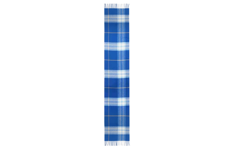 (Women) Burberry Blue Checkered Cashmere Scarf 80226821 圖 3