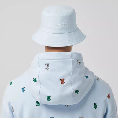 (Women) Burberry Blue Fisherman Hat with Animal Embroidery 8032233-A1397 Sizing (Women) Burberry Blue Fisherman Hat with Animal Embroidery 8032233-A1397