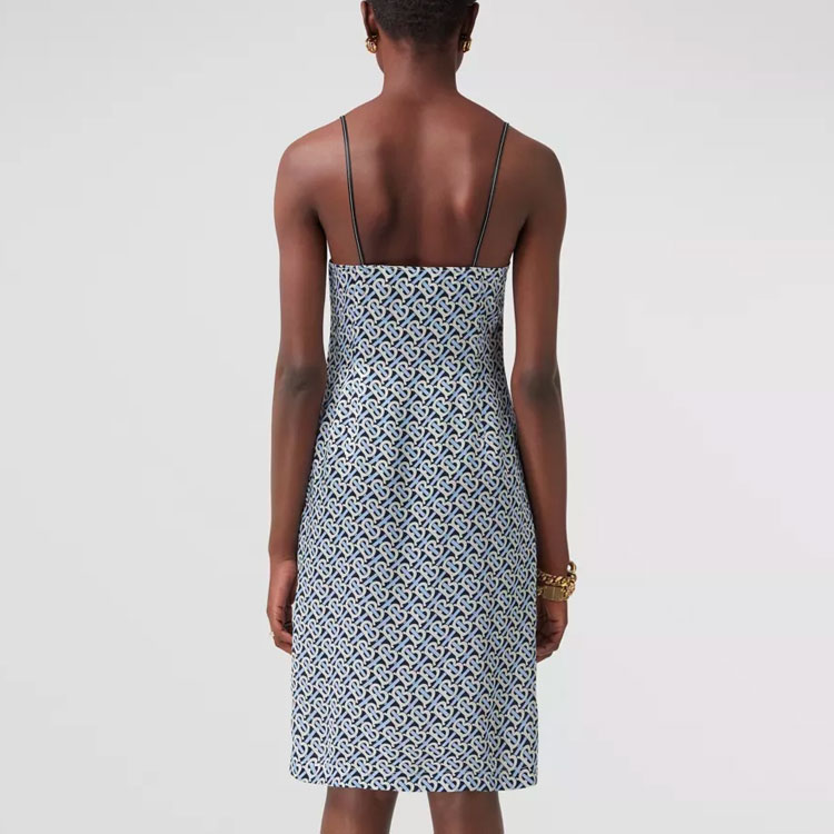 (Women) Burberry Blue Letter Print V-Neck Sleeveless Midi Dress 80487851 圖 6