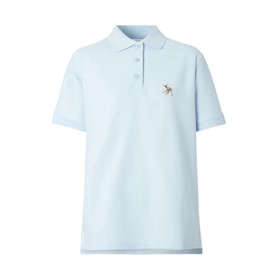 (Women) Burberry Blue Polo Shirt with Reindeer Embroidery Design. 80295741