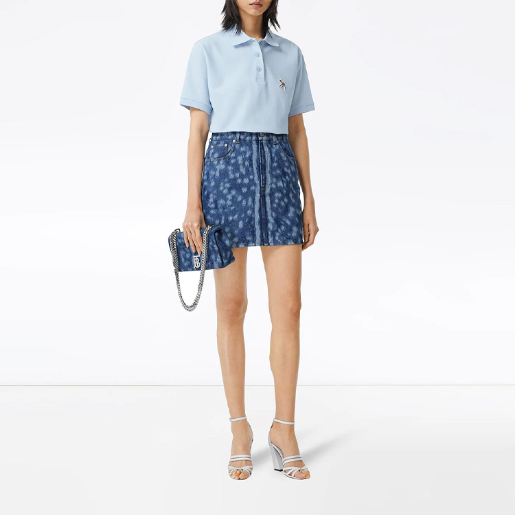 (Women) Burberry Blue Polo Shirt with Reindeer Embroidery Design. 80295741 圖 3
