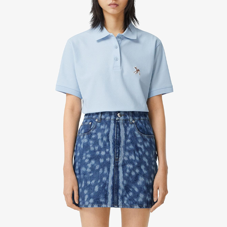 (Women) Burberry Blue Polo Shirt with Reindeer Embroidery Design. 80295741 圖 5