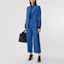 Lookbook (Women) Burberry Blue Stretch Long Sleeve Shirt with Point Collar 45678361